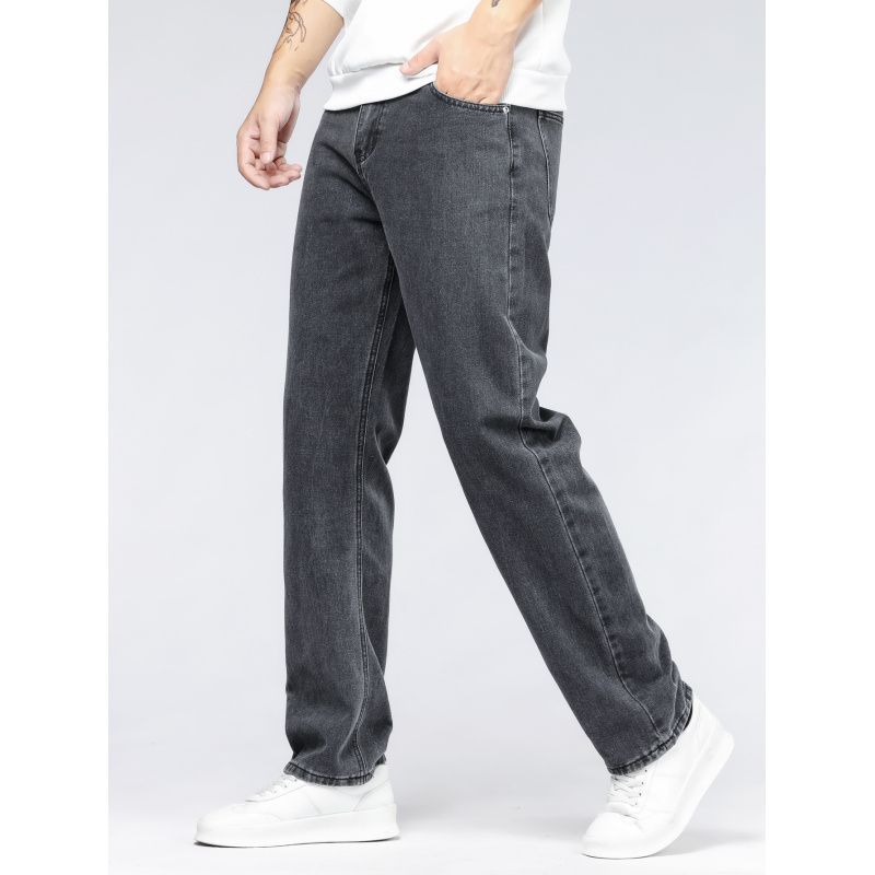 Men's Extra Long Jeans – Simple Casual Straight Fit Denim Pants