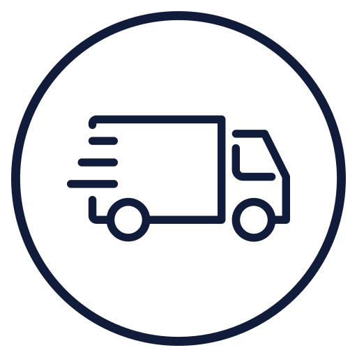 Icon of a delivery truck in a circle