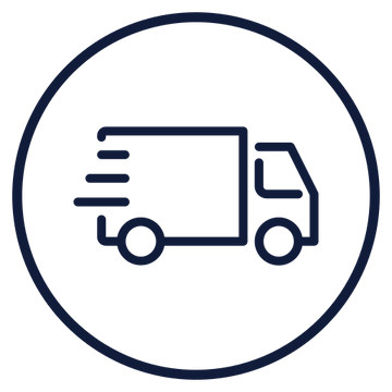 Icon of a delivery truck in a circle