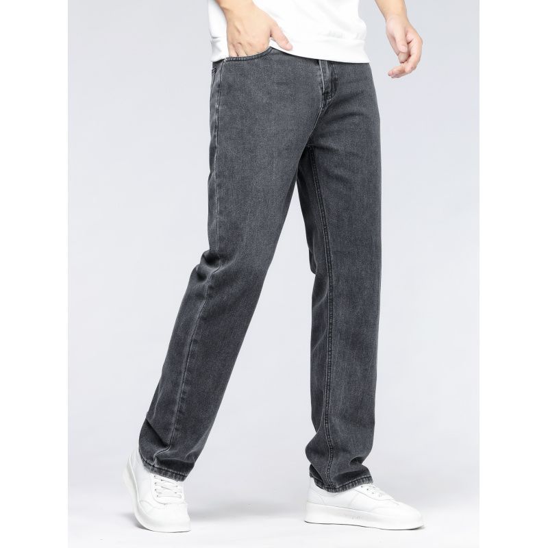 Men's Extra Long Jeans – Simple Casual Straight Fit Denim Pants