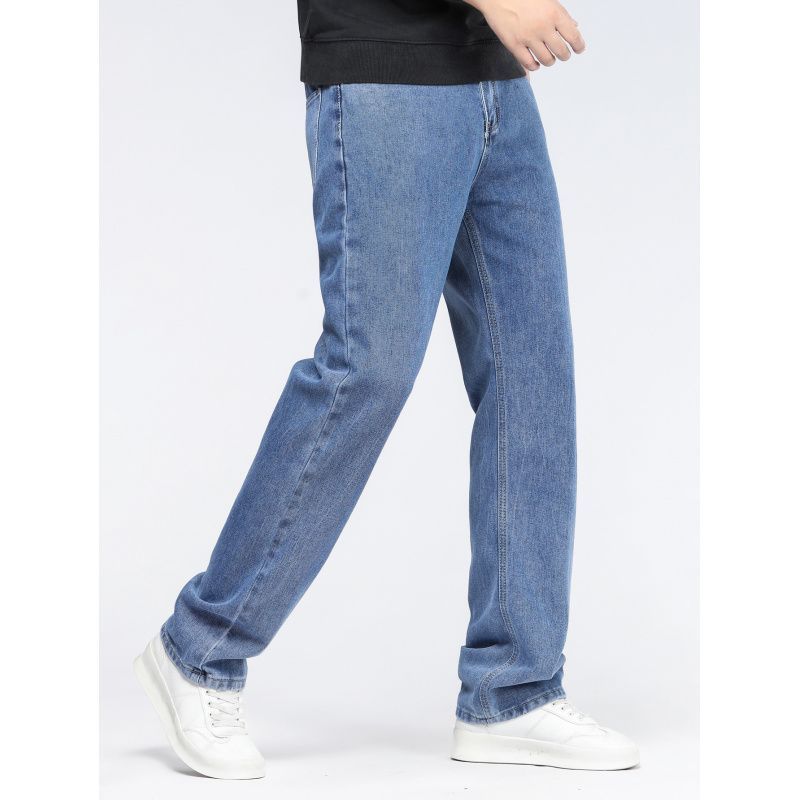 Men's Extra Long Jeans – Simple Casual Straight Fit Denim Pants