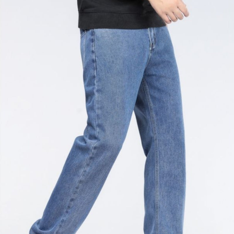 Men's Extra Long Jeans – Simple Casual Straight Fit Denim Pants