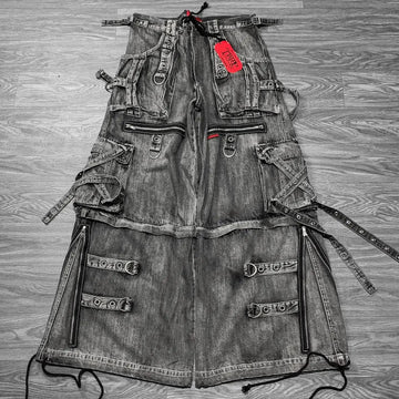 oversized hip hop wide-leg baggy denim jeans, shown from front view on a plain background