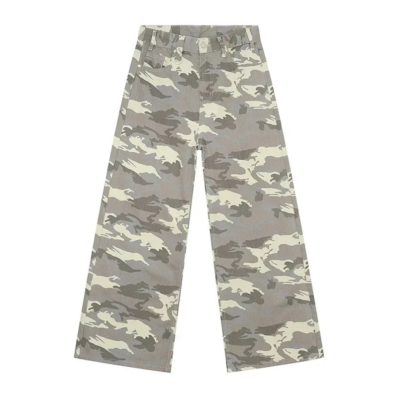 Camouflage pants on a white background