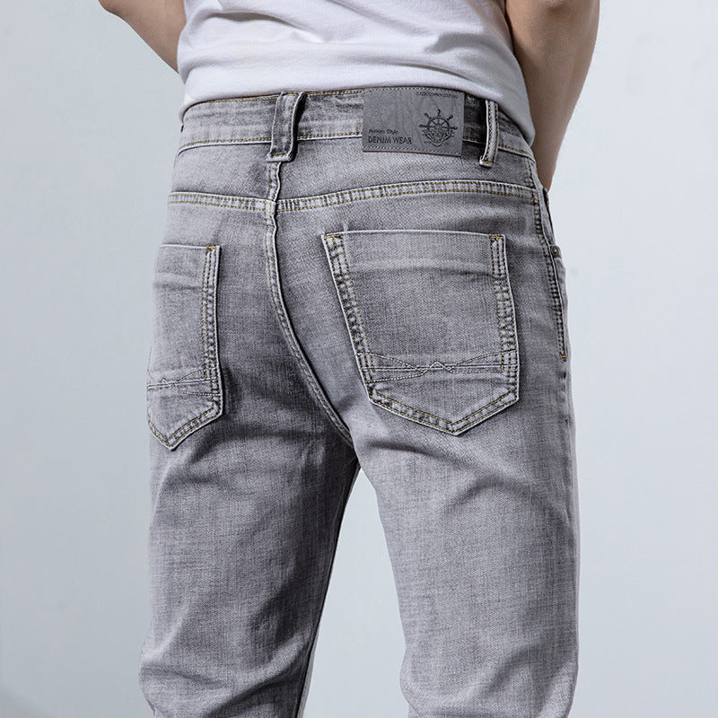 Men's Straight Leg Stretch Jeans – Versatile Retro Vintage Denim Pants