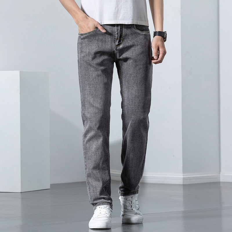 Men's Straight Leg Stretch Jeans – Versatile Retro Vintage Denim Pants
